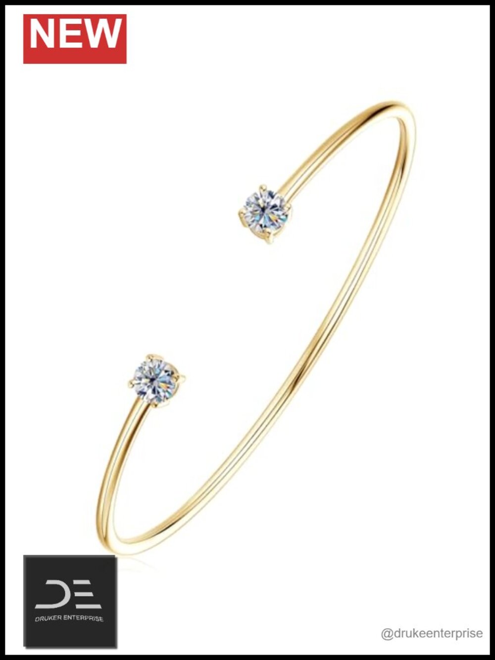 Moissanite Cuff Bracelet 925 Sterling Silver Bangle for Women